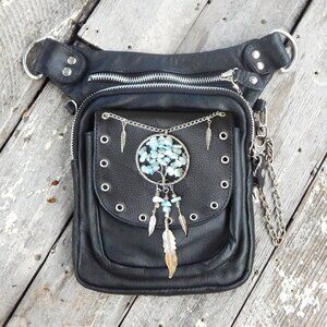 TREE of LIFE - CELESTITE - LEATHER - HANDS FREE - CONCEAL CARRY - WEAR 8 WAYS